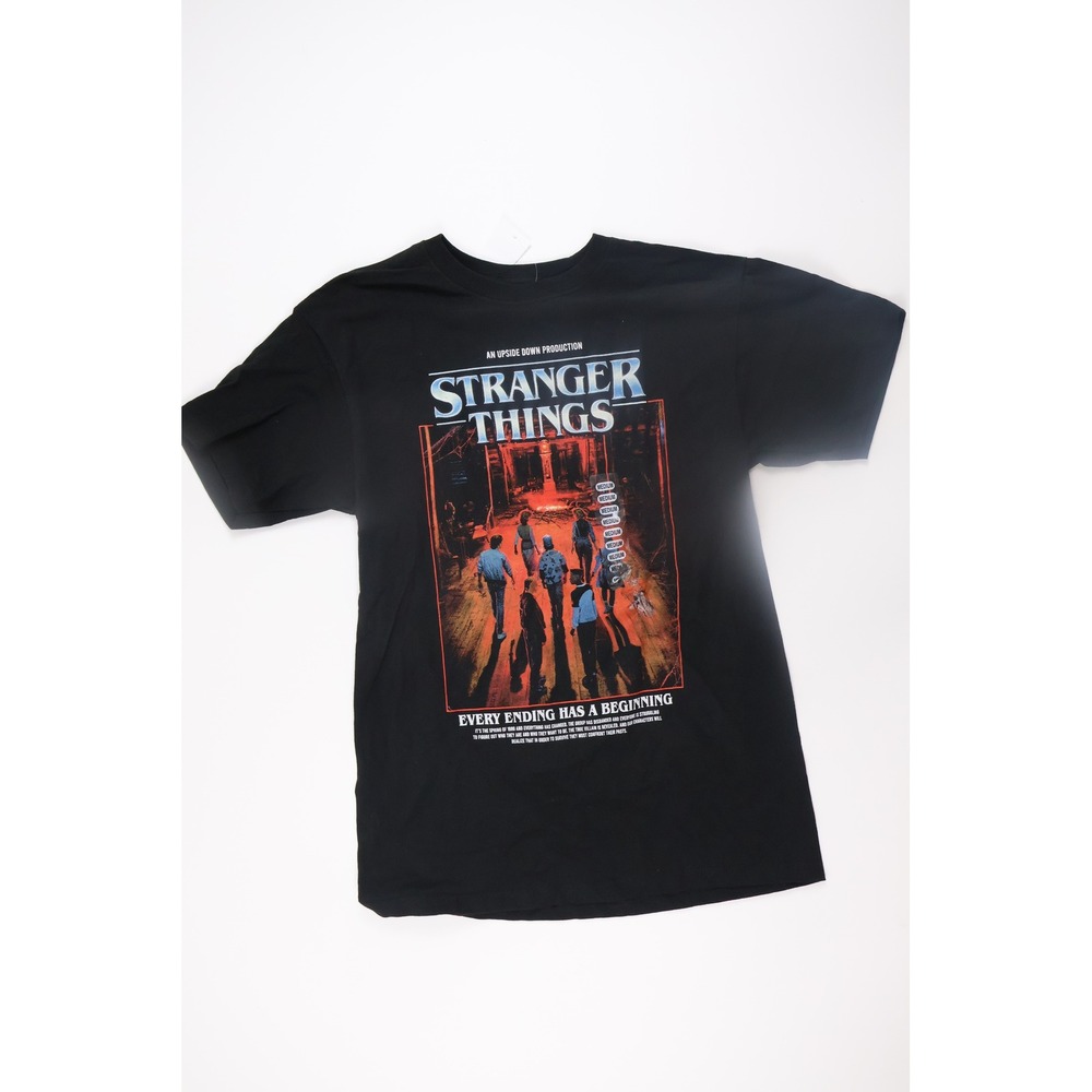 Netflix Stranger Things T-Shirt Season 4 Graphic Medium Black Casual